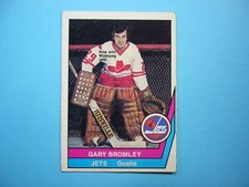 1977/78 O-PEE-CHEE WHA HOCKEY CARD #45 GARY BROMLEY VG/EX AUTO AUTOGRAPH OPC