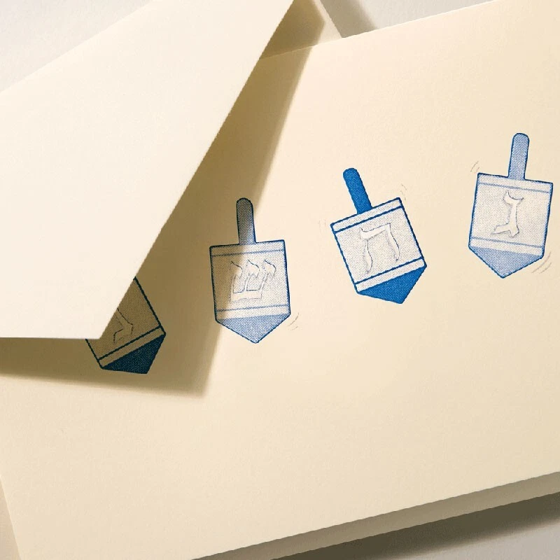 Crane Engraved Dreidels Hanukkah Greeting Cards, 10 cards, NIB - Image 2 of 3