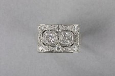 Delicate French Square  Round Cut 1.52CT Cubic Zirconia Art Deco Fashion Ring