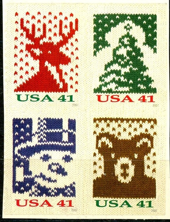 HOLIDAY KNITS Block of 4 REMOUNTED MINT Stamps Scott's 4207b to 4210b - Image 2 of 2