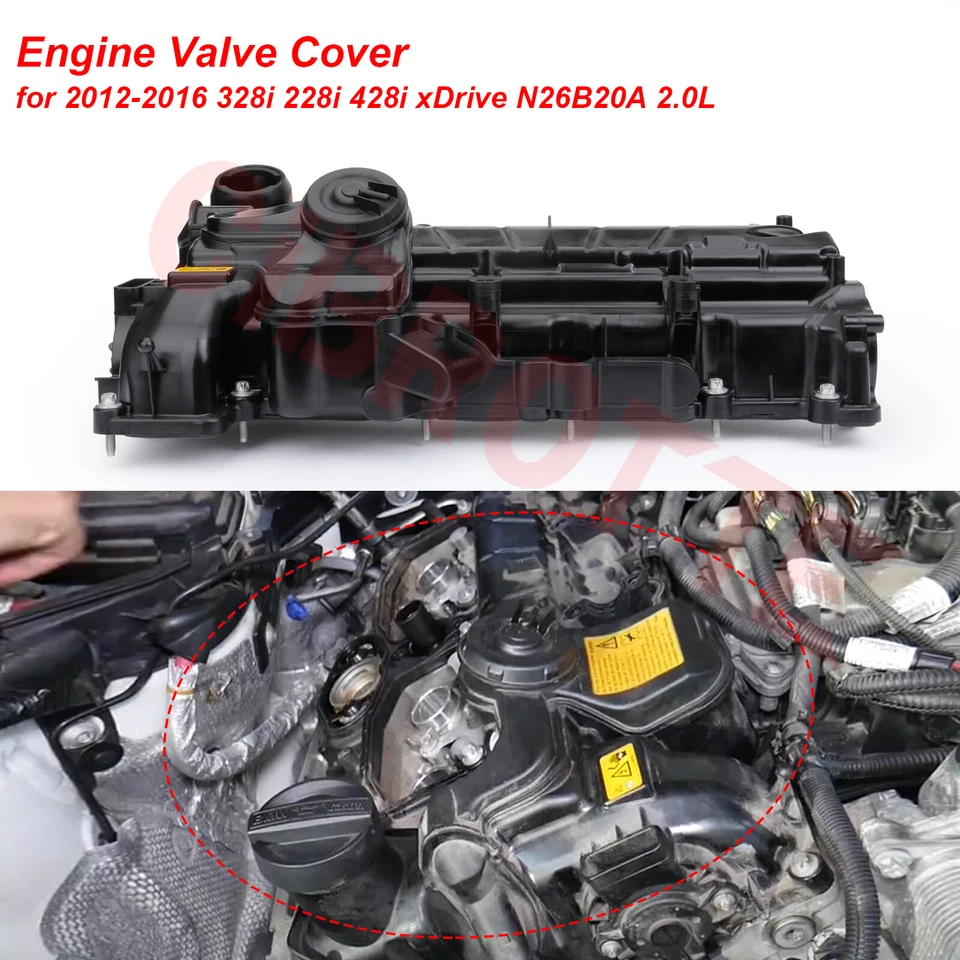 Cubierta de válvula con junta y tapa de aceite para BMW N26 228i 328i 428i xDrive 2012-2016 2,0 L Foto 2 de 4