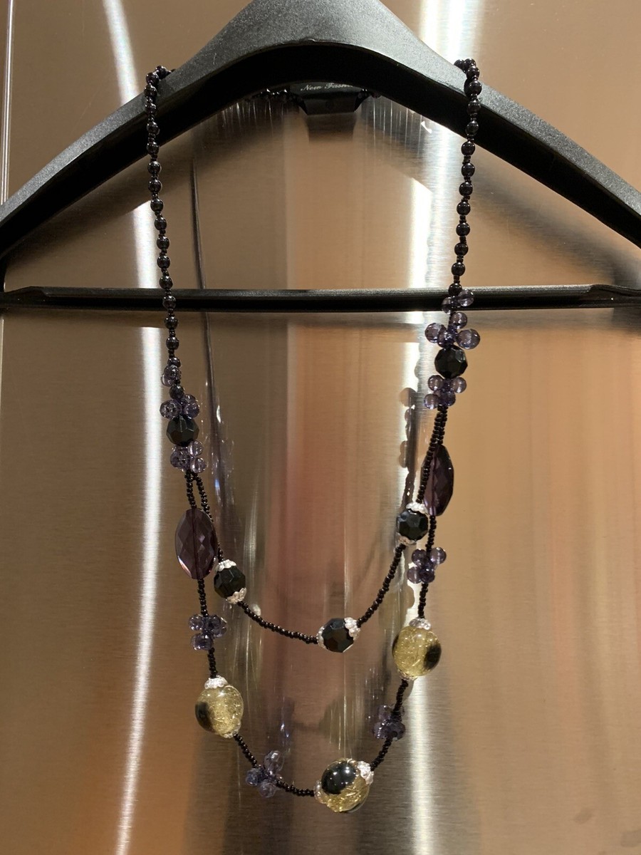 New Black Beaded Statement Necklace Costume Jewelry Chunky Fun Stylish  Fashion