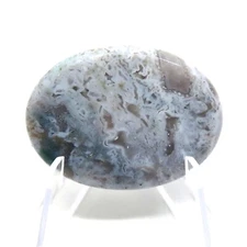 Moss Agate Worry Stone #605- 40mmX30mm or 1.5"x 1" - 6mm Thick -  Pocket Stone