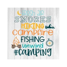 Smores, hiking, campfire fishing #camping Rustic Farmhouse Style B3-12120001050