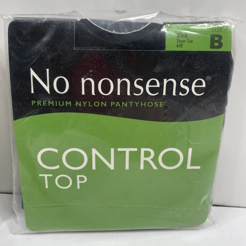 Nuevo Pantimedias No Nonsense Control Top Nude Negras Talla B Puntera Transparente Foto 3 de 4