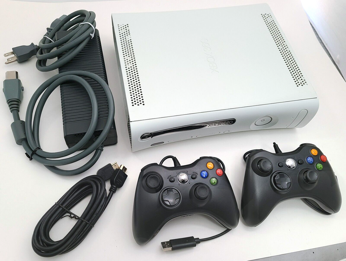 2 CONTROLLERS Bundle Microsoft XBOX 360 PRO Game Console Gaming