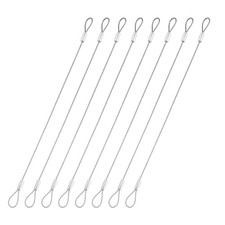 8 Pcs Safety Cable Lock, 0.05 Inch x 0.66 ft Braided Security Wire Rope, Silver