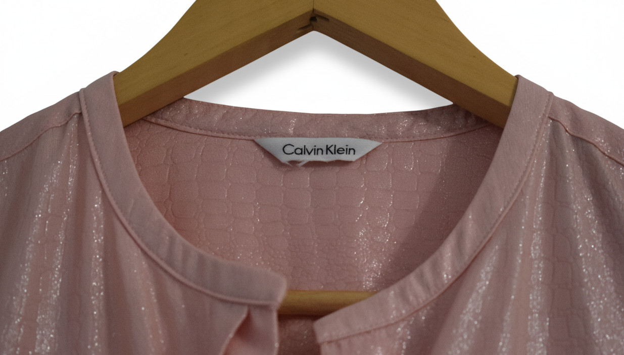 Calvin Klein Shimmering Rose Pink Utility Blouse image 4