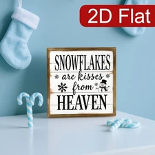 Snowflakes Are Kisses From Heaven Wooden Print Wall Art Christmas Home Decor