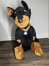 MASSIVE Doberman Plush Stuffed Animal Rottweiler Dog A B Novelty Brooklyn 24"