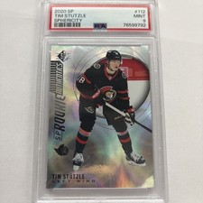20-21 Upper Deck SP Rookie Authentics Sphericity Rookie Card Tim Stutzle PSA 9. rookie card picture