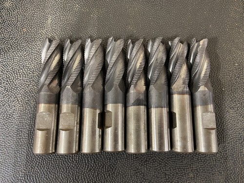 LOT OF 8 3/4" YG E9990048 ROUGHING POWDERED METAL COBALT M42 ROUGHER END MILLS