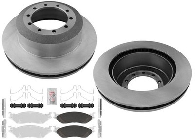 Rear Galvanized Brake Pads & Coated Rotors for Ford F450 Super D 05-16 10 hole