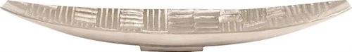 Bright Silver Oval Aluminum Tray with Textured Design - Picture 1 of 5