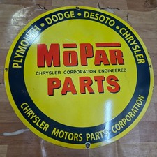 MOPAR PARTS PORCELAIN ENAMEL SIGN 29 X 29 INCHES
