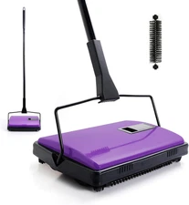 Carpet Sweeper Cleaner Manual Household Sweeper for Home Office Low&Undercoat Ca