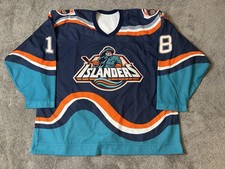 95-96 Marty McInnis New York Islanders Fisherman Game Issued Worn Hockey Jersey