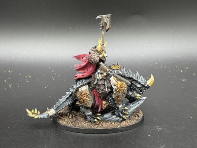 Warhammer Age of Sigmar Chaos Lord on Karkadrak Painted