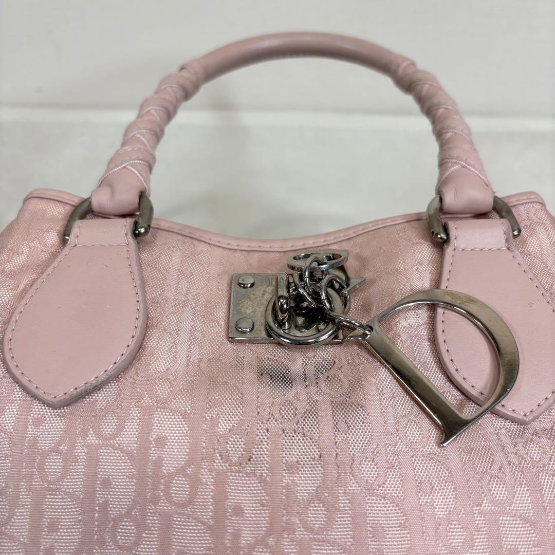 バッグ Christian Dior Lovely Trotter Bag Pink CHRISTIAN DIOR Romantic Lovely Trotter Tote Shoulder Bag
