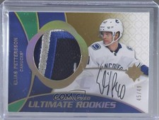 2018-19 Upper Deck Ultimate Collection 45/49 Elias Pettersson Patch Auto 0zu