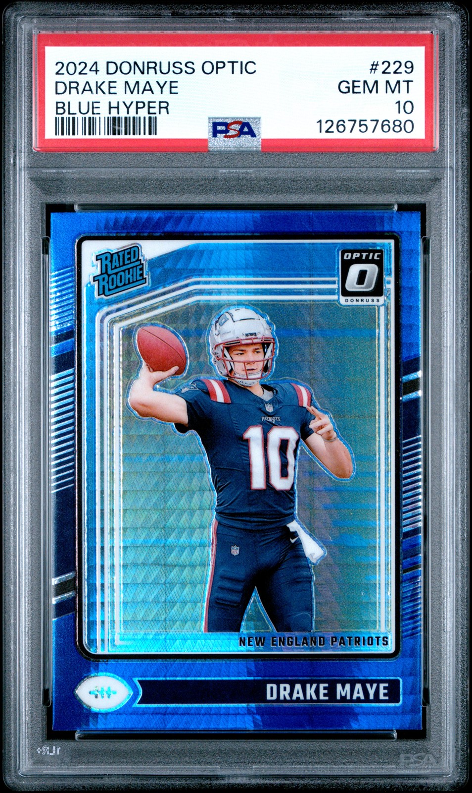 2024 PANINI DONRUSS OPTIC BLUE HYPER #229 DRAKE MAYE PSA 10