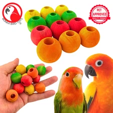Bonka Bird Toys 1159 Pk12 3/4" Wood Balls Foot Talon Craft Part Parrot Cage Toy