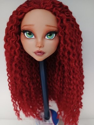 Custom Monster High Ooak Cleo De Nile G1 Doll Face Repaint Yarn Hair Reroot.