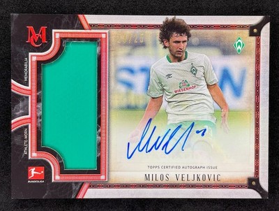 Topps 2018-19 Bundesliga Museum Milos Veljkovic Auto Patch /25 Werder Bremen
