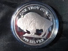 1 TROY OZ 999 SILVER ROUND LIBERTY INDIAN HEAD BUFFALO BRILLIANT ASAHI MINT
