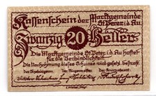 1920 Austria St. Peter Notgeld 20 Heller Note (3890)