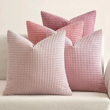  Aesthetic Pink Home Decor Pillow Covers 18x18 Inch Set of 4 Romantic Sweet 