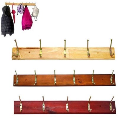 Holztür Kleider Hängestange Aufbewahrung 5 Haken Hut Garderobe Wandmontage UK