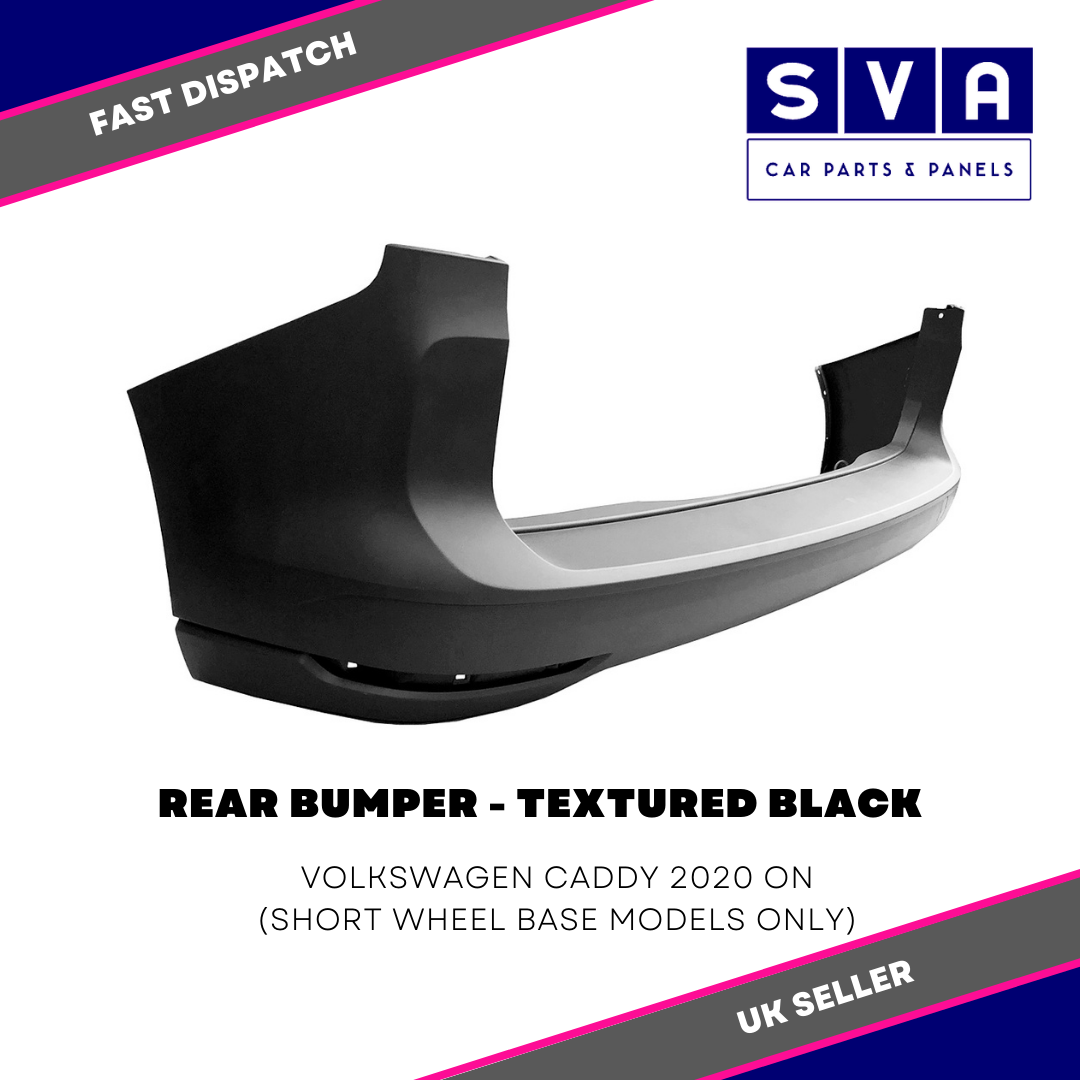 Vw Caddy 2020> Rear Bumper Textured Black Swb Models No Pdc Insurance Approved