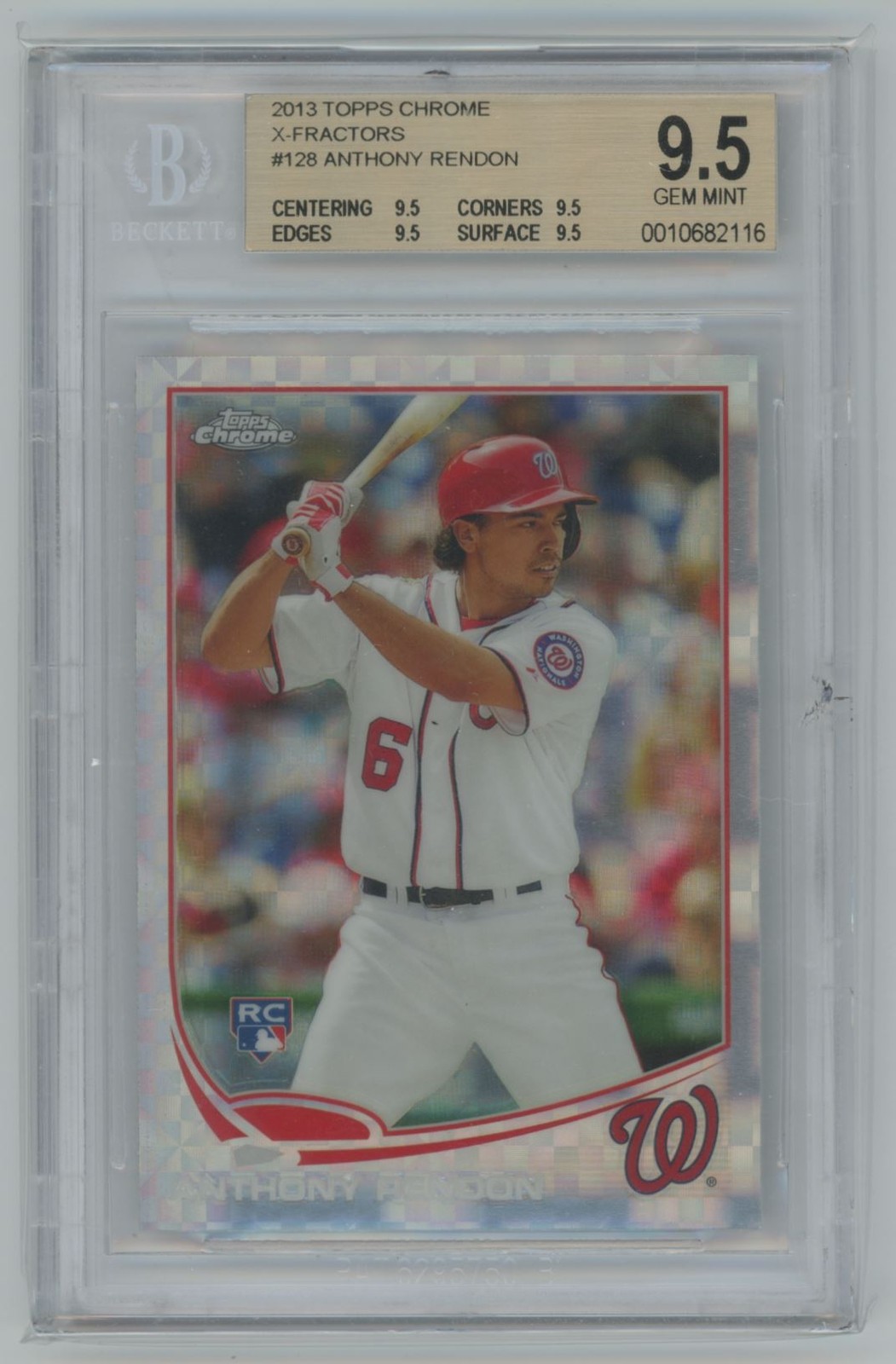 Anthony Rendon 2013 Topps Chrome X-Fractor RC BGS 9.5 #128 Washington Nationals