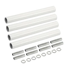 4set M10 Threaded Extension Rod Kit 3.94" Coupling Nut with Pipe Hex Nut White