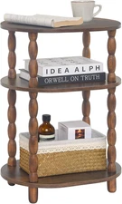 Maxsmeo Side Table, 3-Tier Small End Table, Modern Oval Night Stand Accent Table