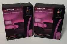 MONSTER Illuminessence LED Strip Light Kit + Bulb w/ Remote Control NEW Lot of 2