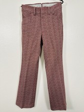 Vintage Maroon Plaid Polyester Slacks