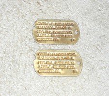 Pair of World War II 2 Army Dog Tags John Donaldson Chester PA Military