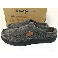NEW Dearfoams Men's Memory Foam Outdoor/Indoor Slippers - Size S - GRAY