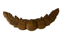 Lovely CARVED WOOD MOLDING MEDIUM Onlay APPLIQUE  @ 2.25" x 11" x 1/2" Gold Brwn