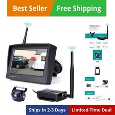 Telecamera di backup wireless, monitor 4,3 pollici e angelo largo 149° impermeabile unive...