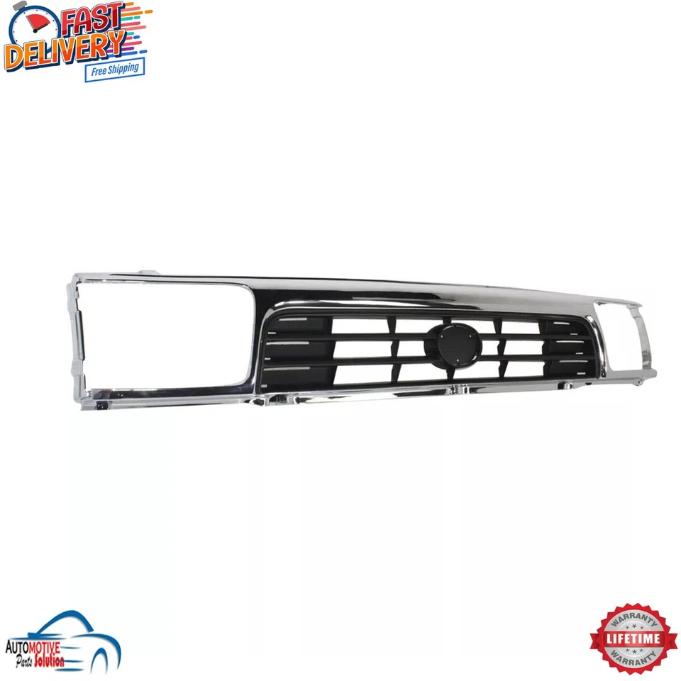 NEW FRONT GRILLE CHROME WITH BLACK INSERT PLASTIC FOR 1992-1995 TOYOTA 4RUNNER Foto 4 de 4