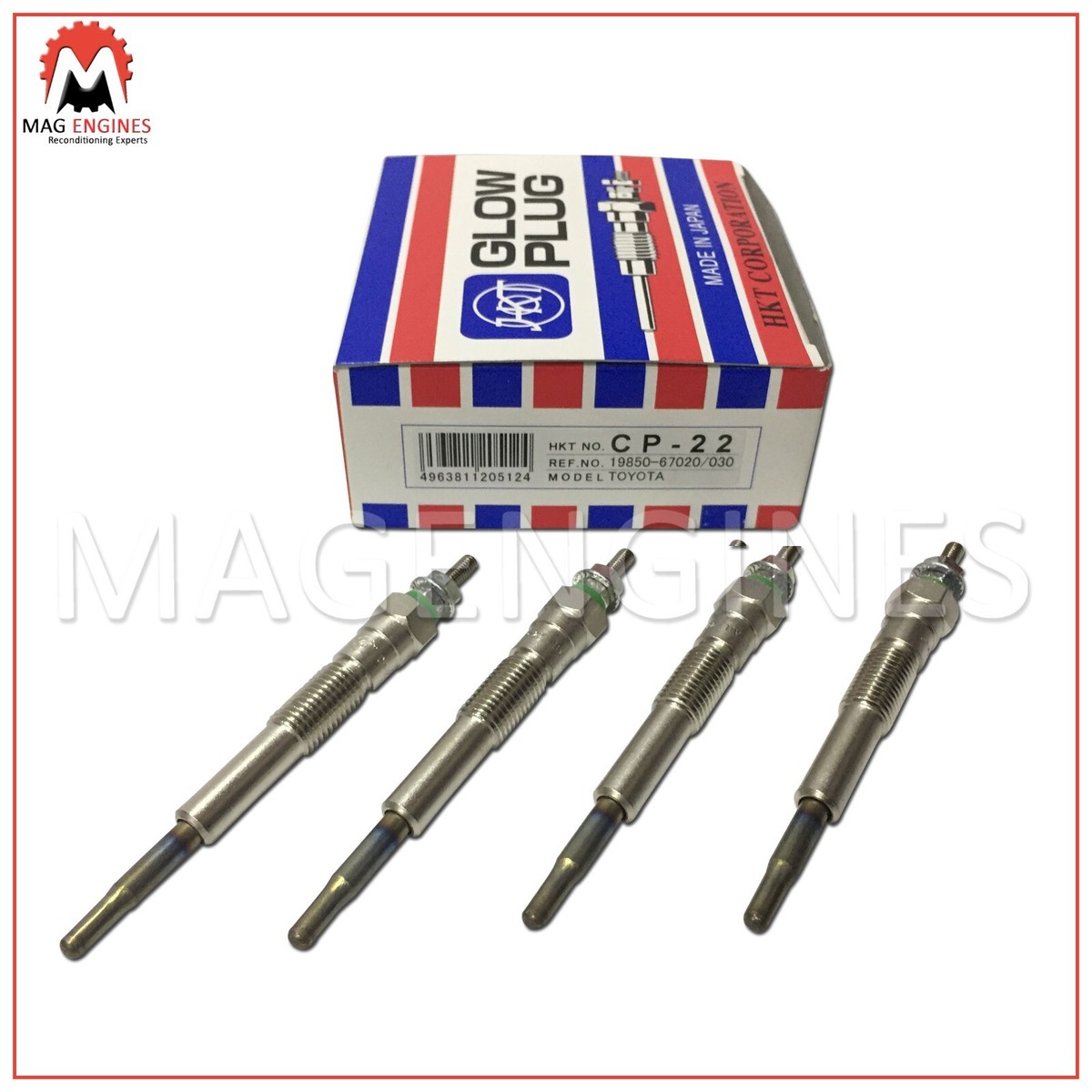 Hkt Cp-22 Fits Toyota 1kz-te 1ct 1kz-t Glow Plug 19850-67030 X4