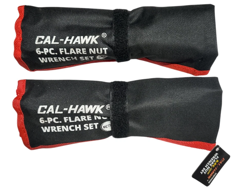 Cal-Hawk 12pc Flare Nut Wrench Set Standard and Metric Sizes in a Holding Pouch - Image 2 of 4