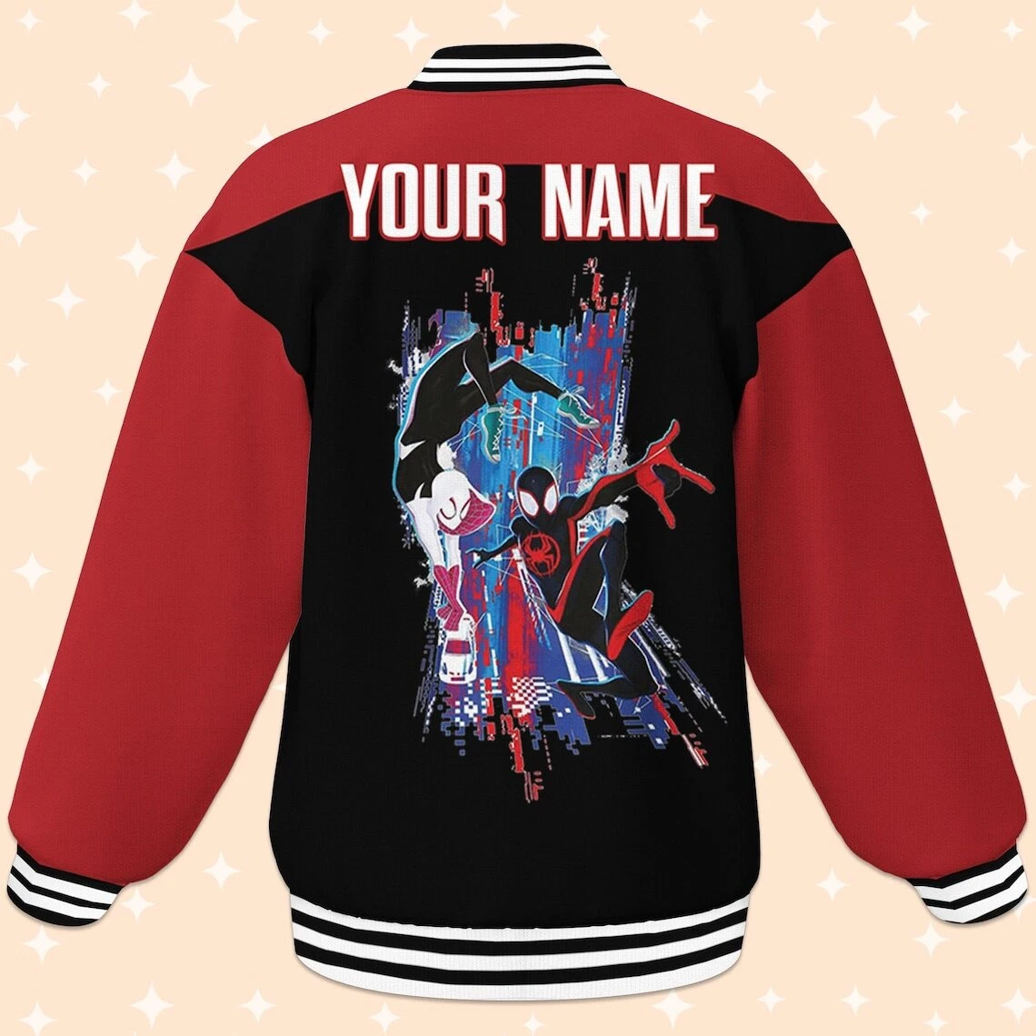 Custom Spiderman Miles Morales Couple Baseball Jacket, Baseball Outfit