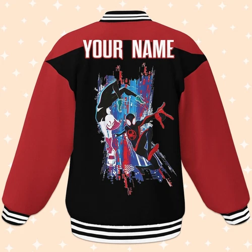 Custom Spiderman Miles Morales Couple Baseball Jacket, Baseball Outfit
