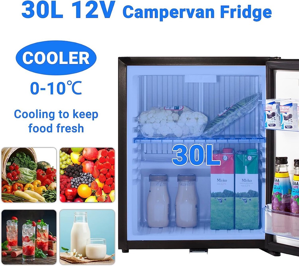 12V / 110V Portable Refrigerator Silent Truck Travel RV AC/DC Fridge ...