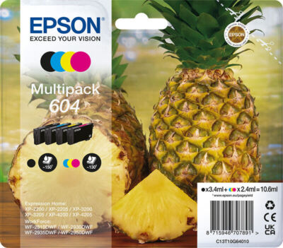 Epson 4x Original Patronen 604 WorkForce WF2910DWF WF2930DWF WF2935DWF WF2950DWF