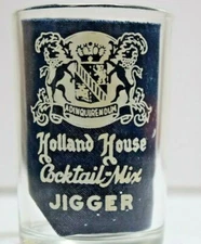 Holland House London Shot Glass Cocktail-mix Jigger "Clear Glass" White Design
